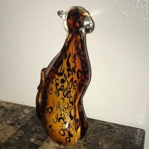 Glass Cat paperweight